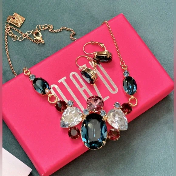 Rodrigo Otazu Elegant Gold and Multicolor Gemstone Necklace - Picture 3 of 4